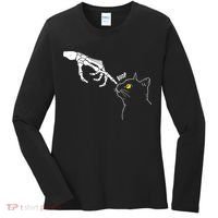 Halloween Cat Black Lover Skeleton Hand Boop Women's Long Sleeve Shirt thumb 0