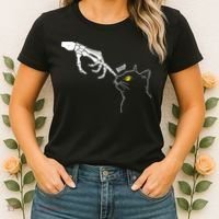 Halloween Cat Black Lover Skeleton Hand Boop Women's T-Shirt thumb 2