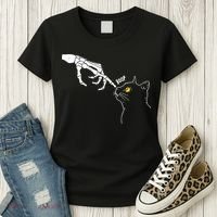 Halloween Cat Black Lover Skeleton Hand Boop Women's T-Shirt thumb 3