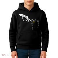 Halloween Cat Black Lover Skeleton Hand Boop Kids Hoodie thumb 4