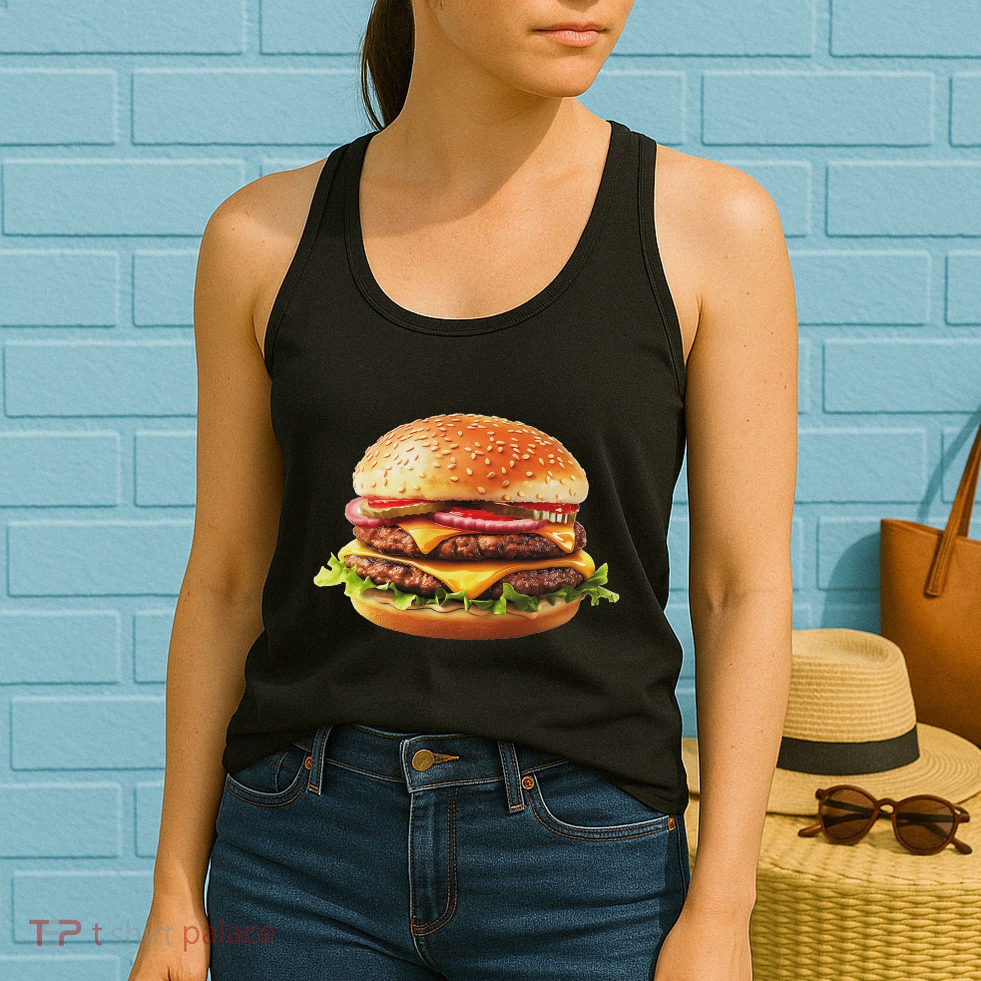 Hamburger Cheese Bbq Lovers Women's Tank Top