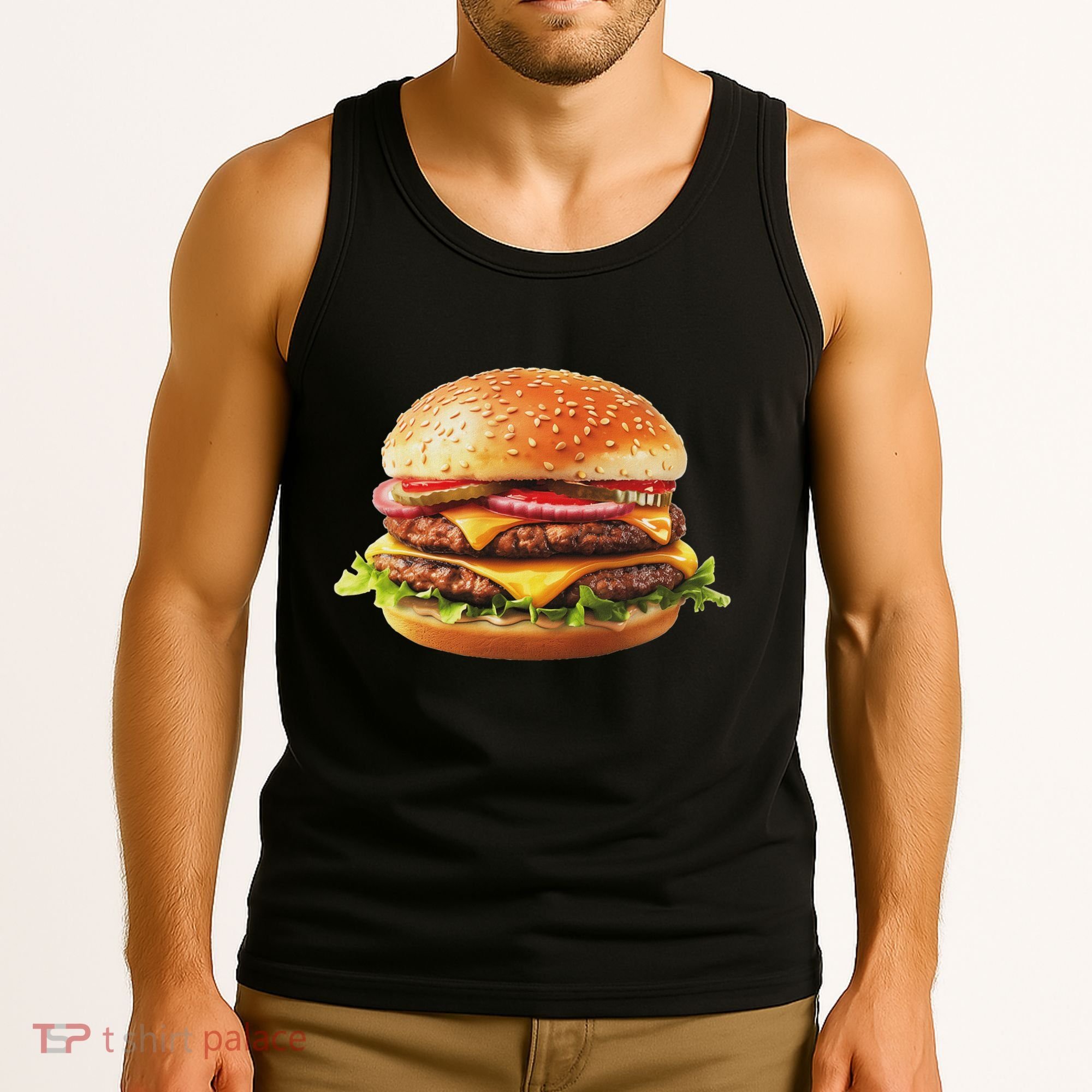 Hamburger Cheese Bbq Lovers Tank Top