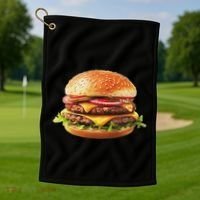 Hamburger Cheese Bbq Lovers Golf Towel thumb 1