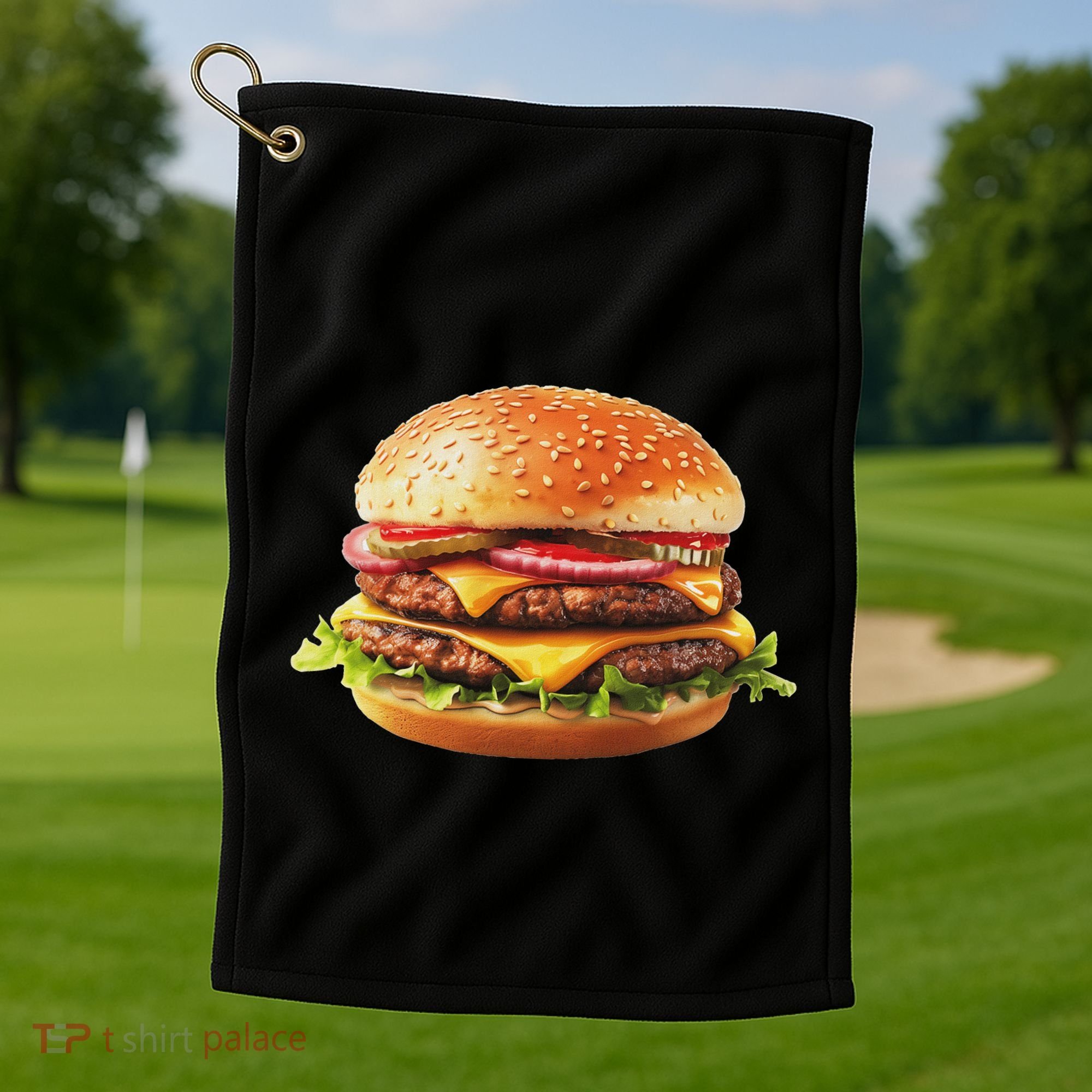 Hamburger Cheese Bbq Lovers Golf Towel