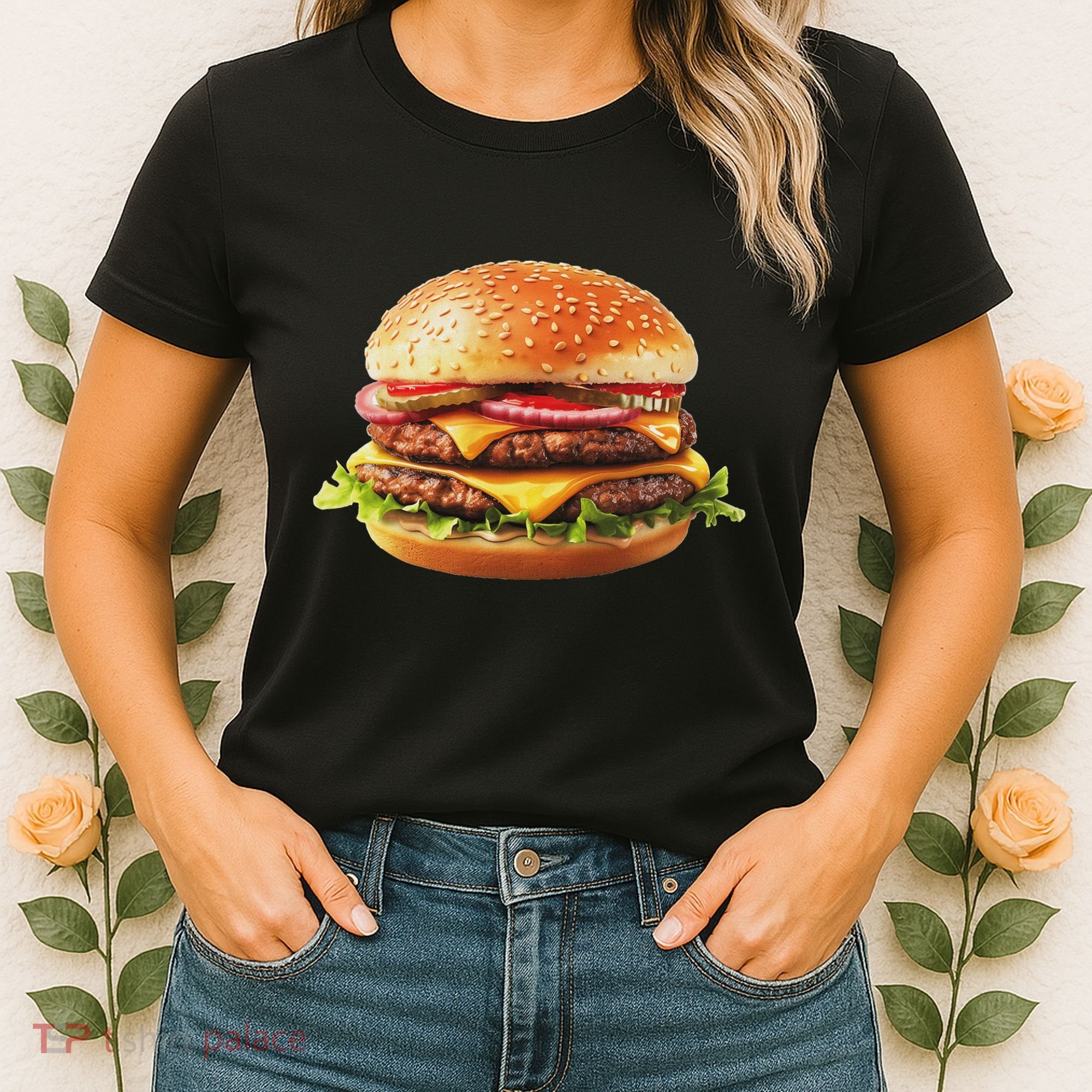 Hamburger Cheese Bbq Lovers Women's T-Shirt