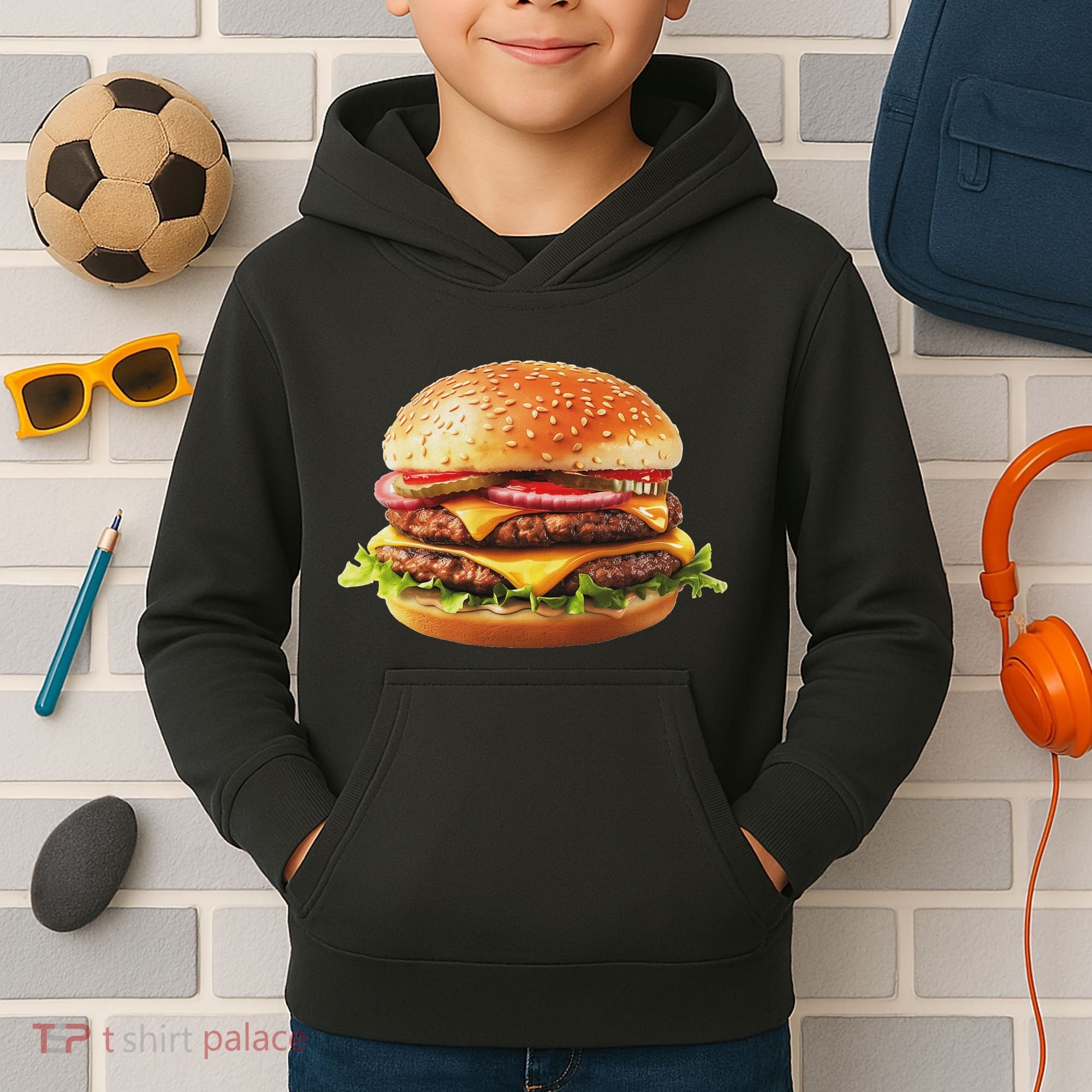 Hamburger Cheese Bbq Lovers Kids Hoodie