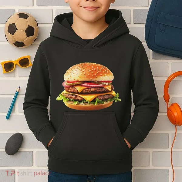 Hamburger Cheese Bbq Lovers Kids Hoodie