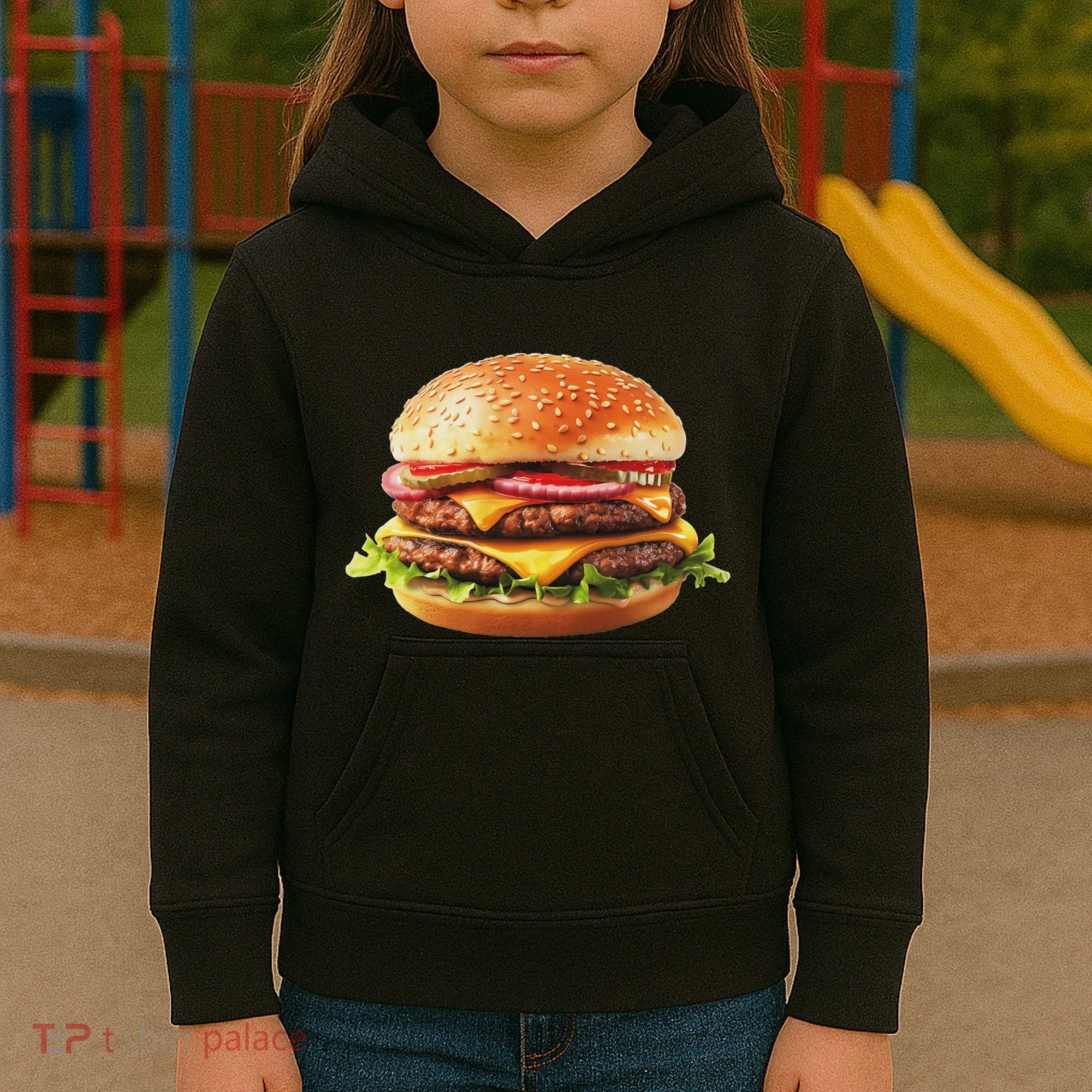 Hamburger Cheese Bbq Lovers Kids Hoodie