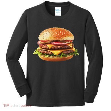 Hamburger Cheese Bbq Lovers Kids Long Sleeve Shirt