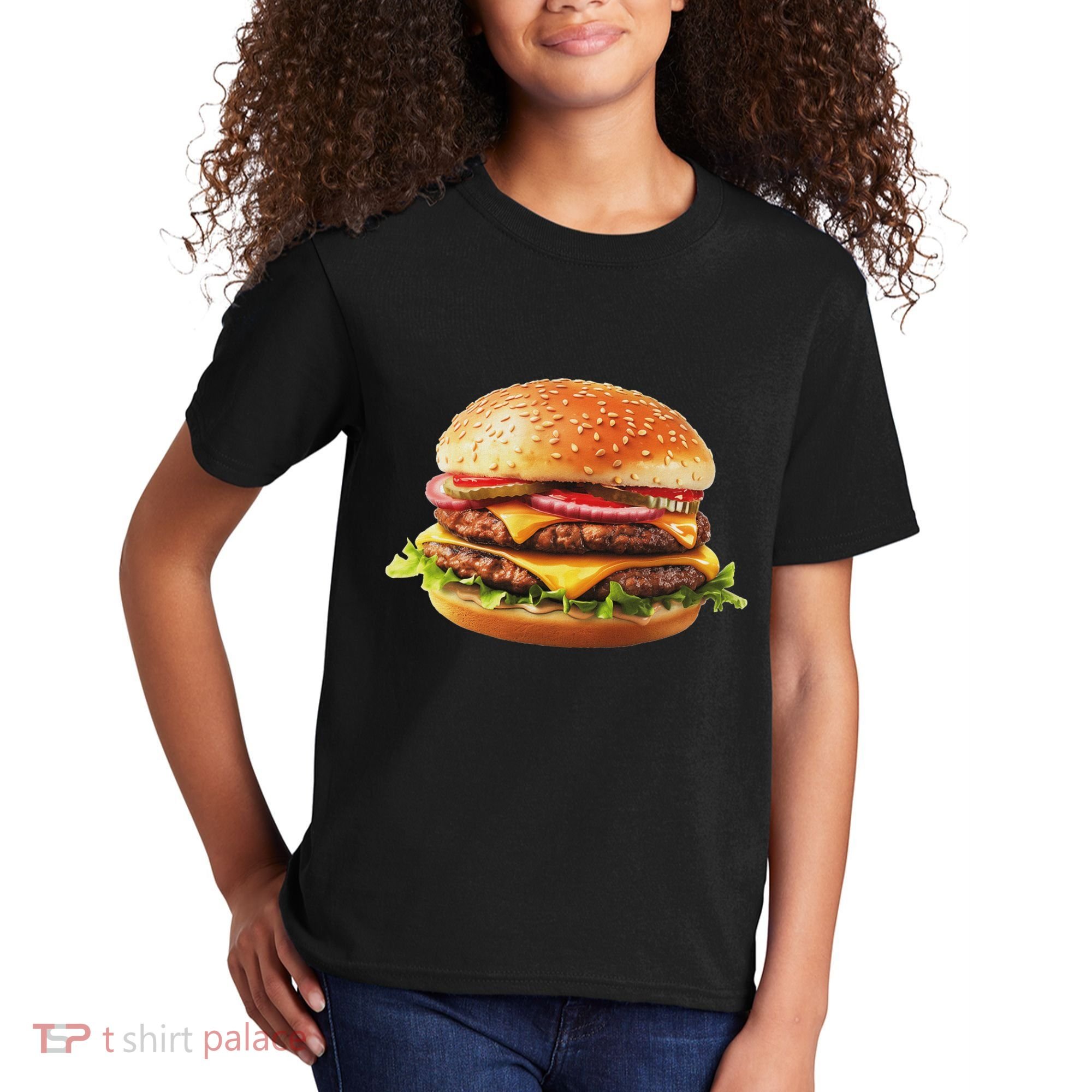Hamburger Cheese Bbq Lovers Kids T-Shirt