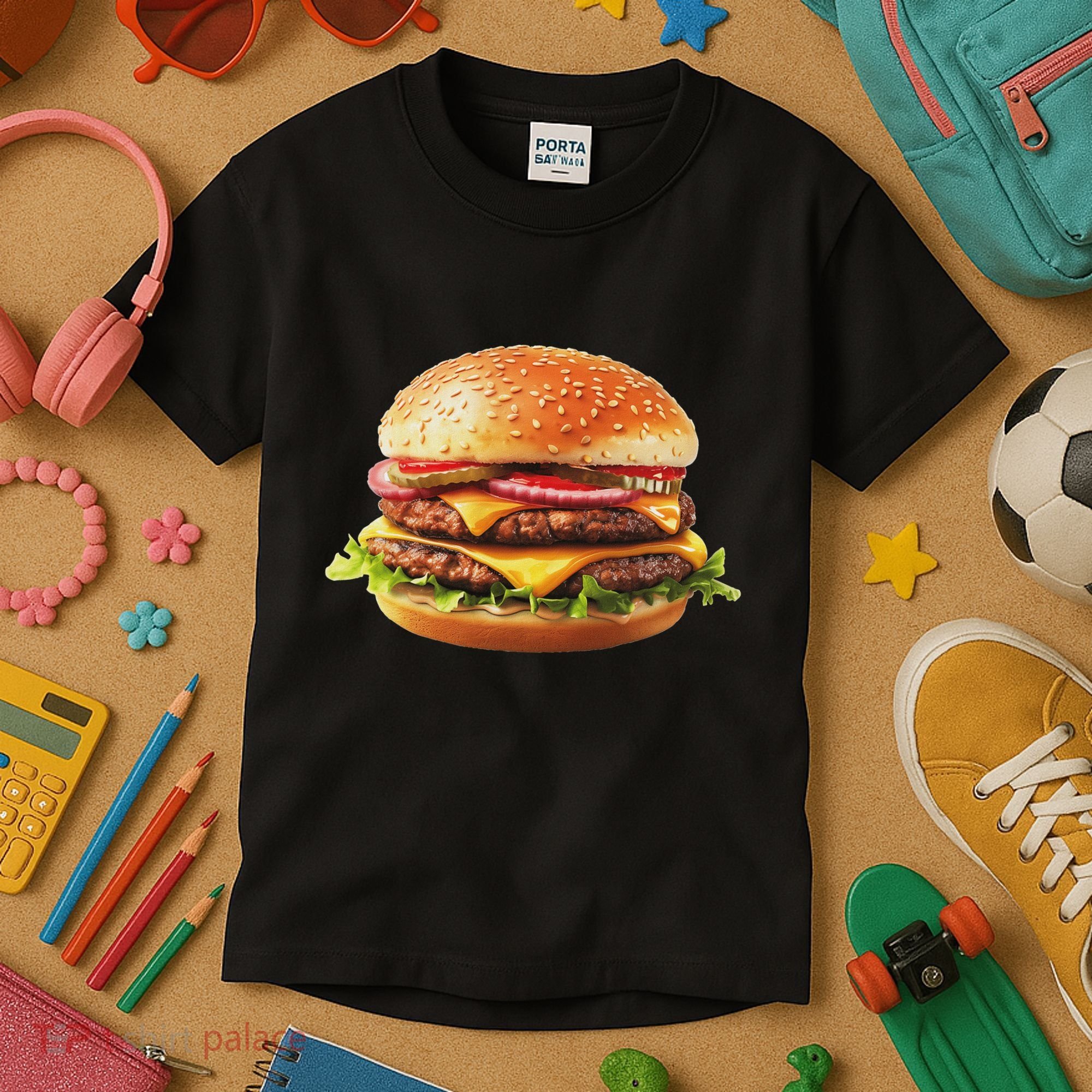 Hamburger Cheese Bbq Lovers Kids T-Shirt
