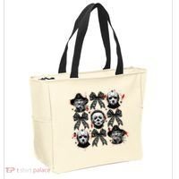 Halloween Coquette Bow Horror Characters Bow Spooky Season Tote Bag thumb 2