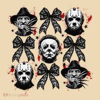 Halloween Coquette Bow Horror Characters Bow Spooky Season Tote Bag thumb 4