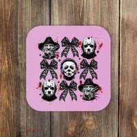 Halloween Coquette Bow Horror Characters Bow Spooky Season Coaster thumb 0