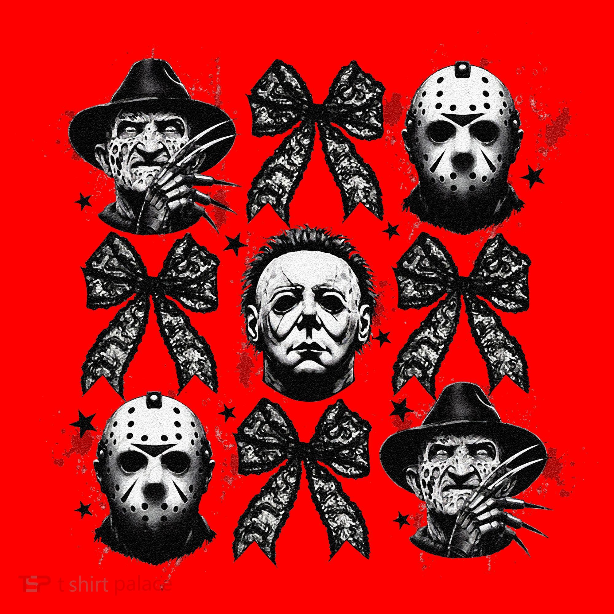Halloween Coquette Bow Horror Characters Bow Spooky Season Santa Hat