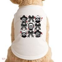 Halloween Coquette Bow Horror Characters Bow Spooky Season Doggie Tank thumb 0