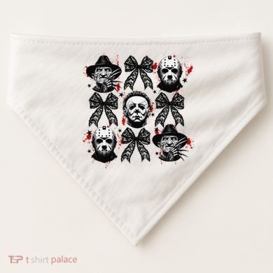 Halloween Coquette Bow Horror Characters Bow Spooky Season USA-Made Doggie Bandana