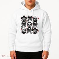 Halloween Coquette Bow Horror Characters Bow Spooky Season Hoodie thumb 2