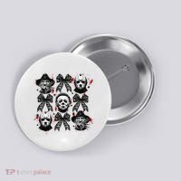 Halloween Coquette Bow Horror Characters Bow Spooky Season Button thumb 0