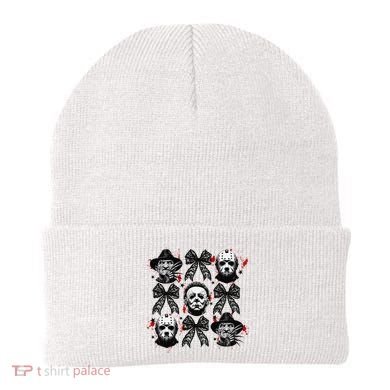 Halloween Coquette Bow Horror Characters Bow Spooky Season Beanie