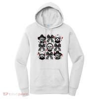 Halloween Coquette Bow Horror Characters Bow Spooky Season Women's Hoodie thumb 0