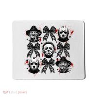 Halloween Coquette Bow Horror Characters Bow Spooky Season Mousepad thumb 0