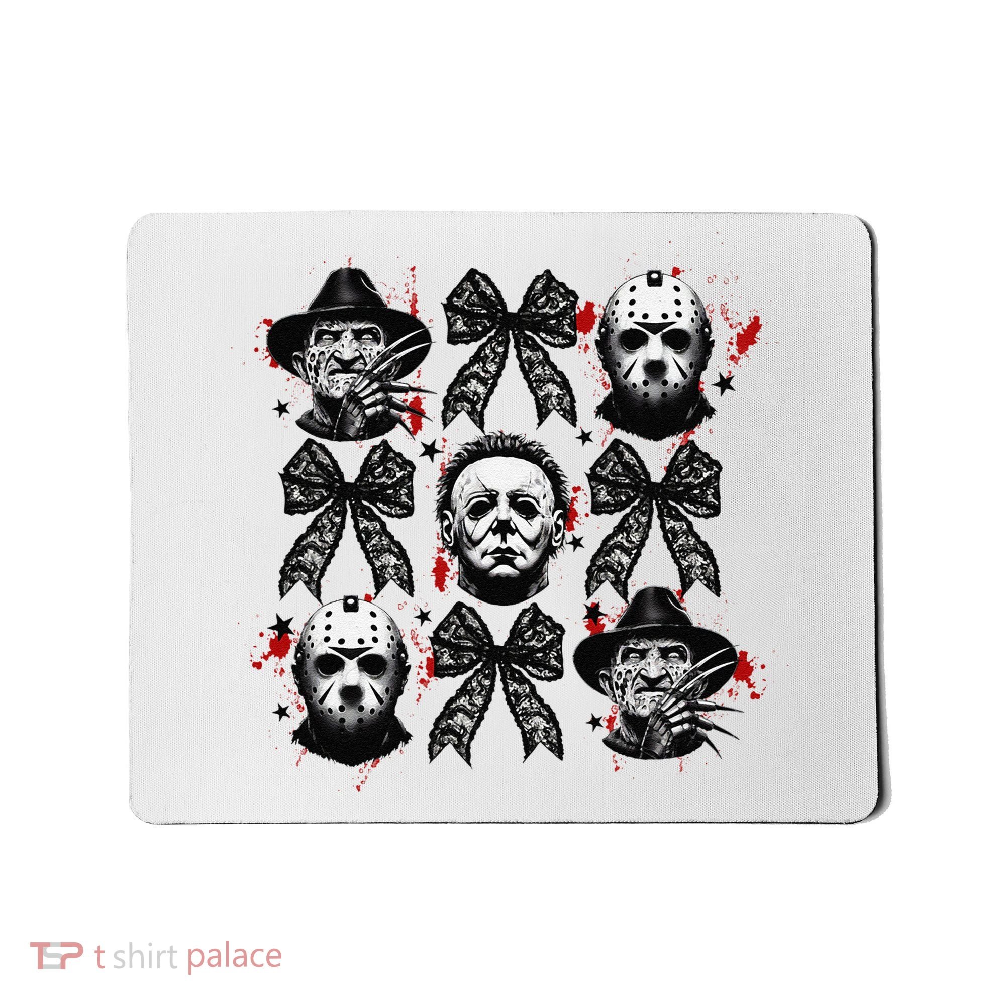 Halloween Coquette Bow Horror Characters Bow Spooky Season Mousepad