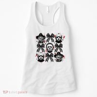 Halloween Coquette Bow Horror Characters Bow Spooky Season Women's Tank Top thumb 0