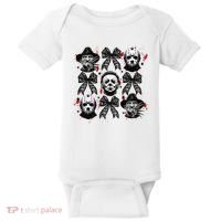 Halloween Coquette Bow Horror Characters Bow Spooky Season Baby Bodysuit thumb 0