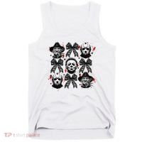 Halloween Coquette Bow Horror Characters Bow Spooky Season Tank Top thumb 0