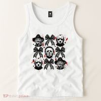 Halloween Coquette Bow Horror Characters Bow Spooky Season Tank Top thumb 2