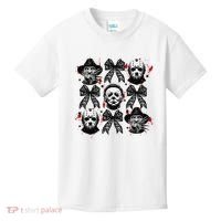 Halloween Coquette Bow Horror Characters Bow Spooky Season Kids T-Shirt thumb 0