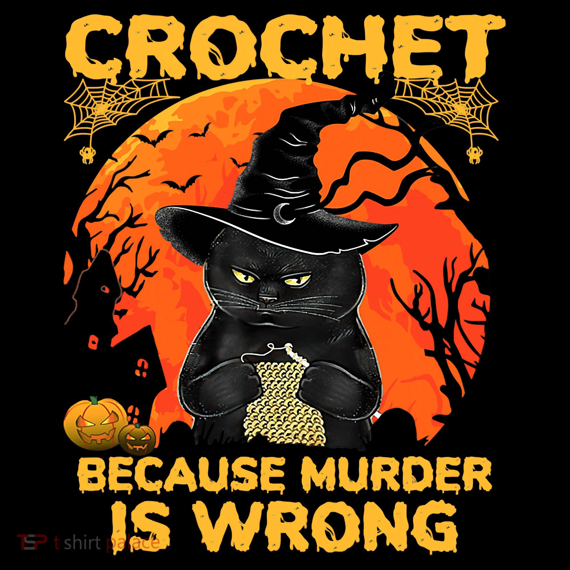 Halloween Crochet Because Murder Is Wrong For Halloween Cat Backpack