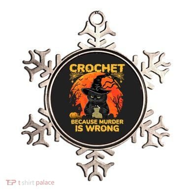Halloween Crochet Because Murder Is Wrong For Halloween Cat Ornament