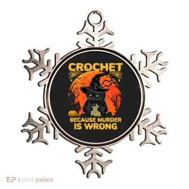 Halloween Crochet Because Murder Is Wrong For Halloween Cat Ornament