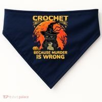 Halloween Crochet Because Murder Is Wrong For Halloween Cat USA-Made Doggie Bandana thumb 0