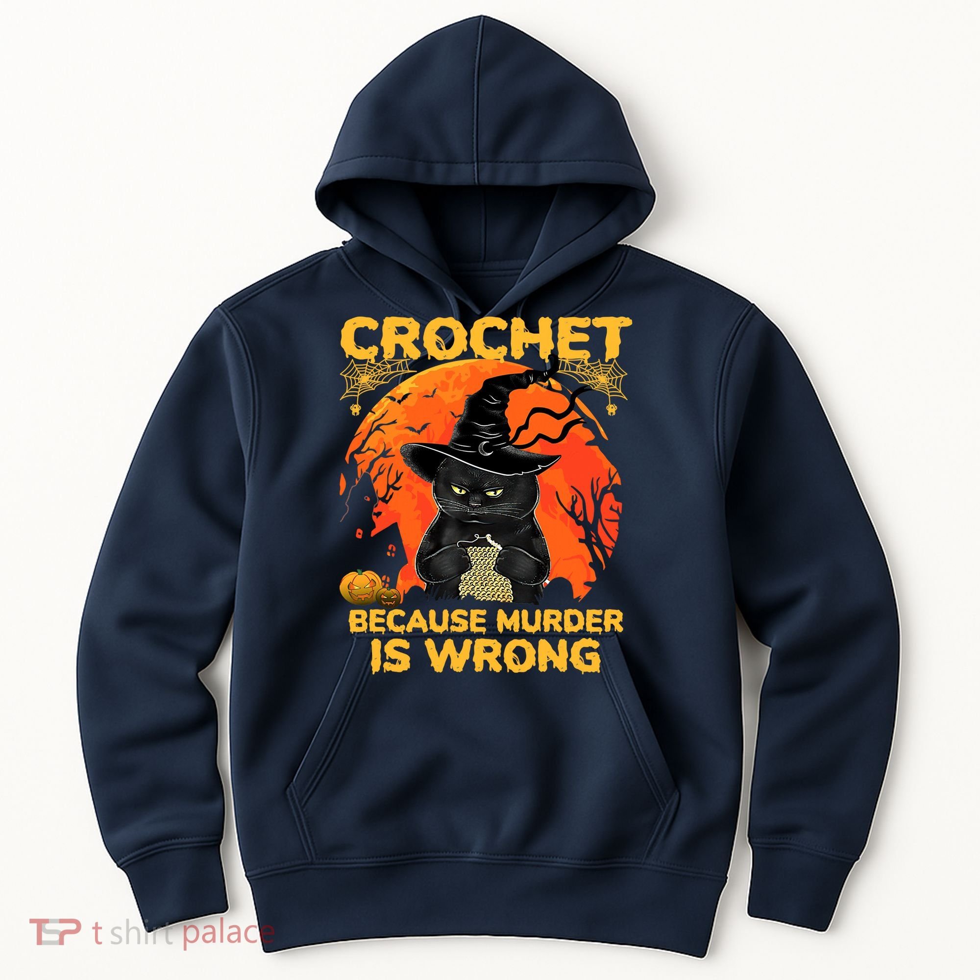 Halloween Crochet Because Murder Is Wrong For Halloween Cat Hoodie
