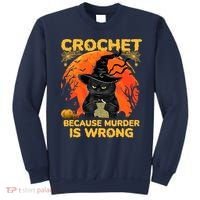 Halloween Crochet Because Murder Is Wrong For Halloween Cat Sweatshirt thumb 0
