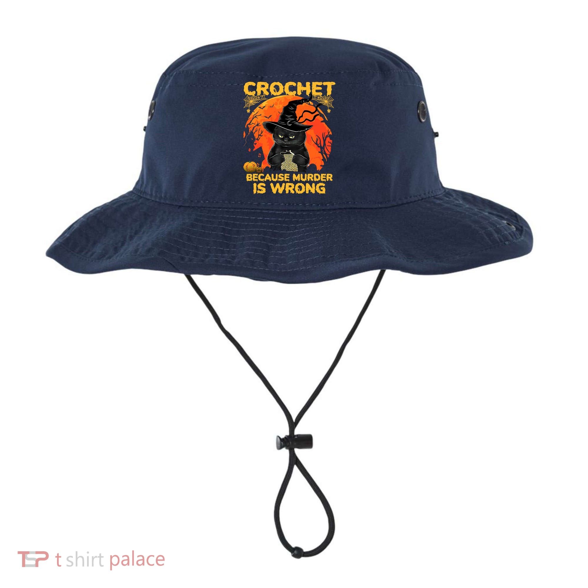 Halloween Crochet Because Murder Is Wrong For Halloween Cat Bucket Hat