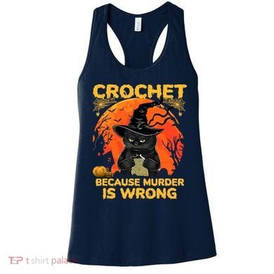 Halloween Crochet Because Murder Is Wrong For Halloween Cat Women's Tank Top