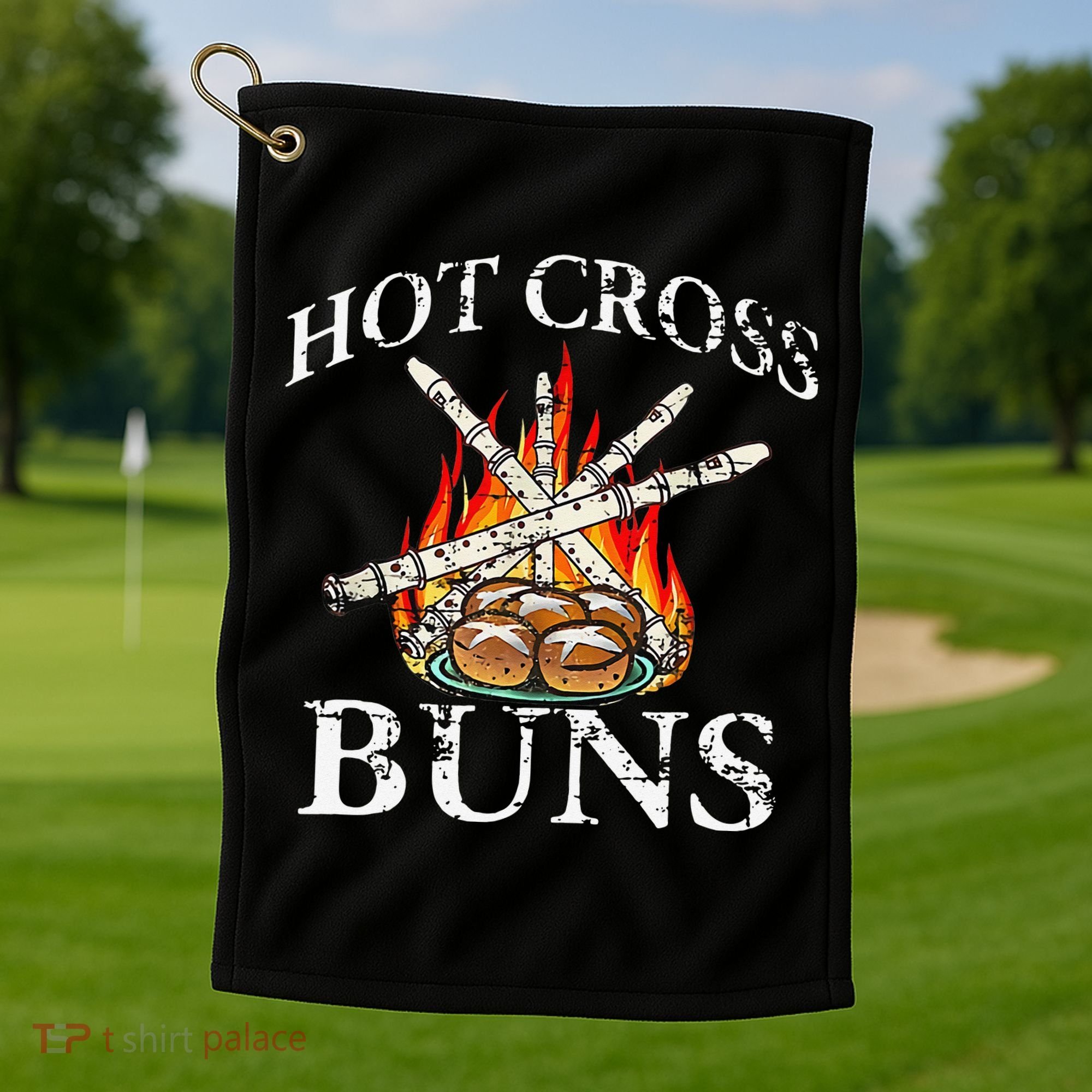 Hot Cross Buns And Recorder Gift Golf Towel
