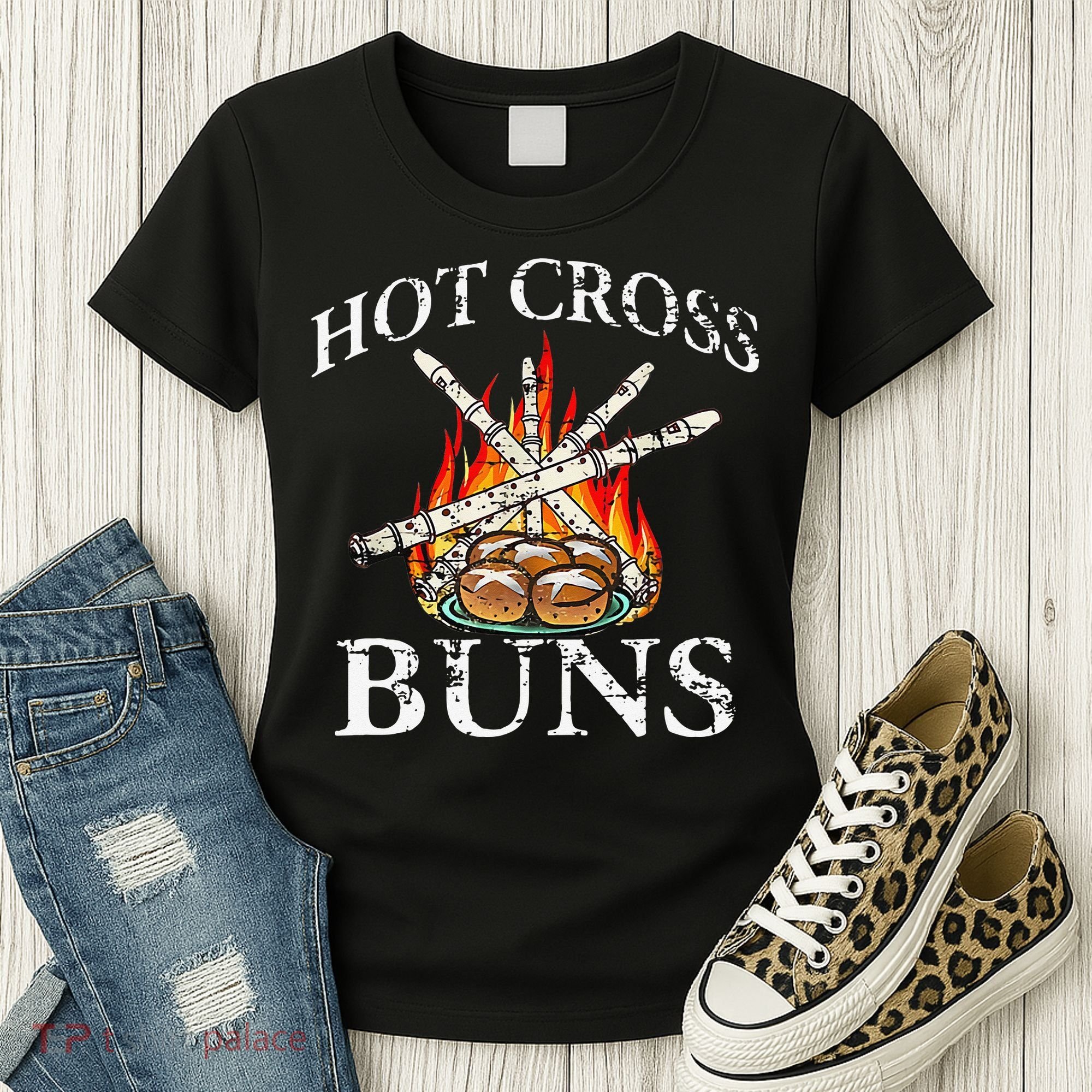 Hot Cross Buns And Recorder Gift Women's T-Shirt