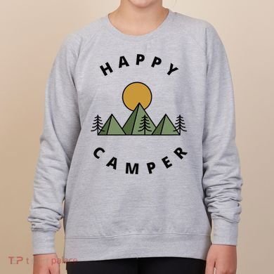 Happy Camper Camping Camp Forest Mountains Minimalist Women's Sweatshirt