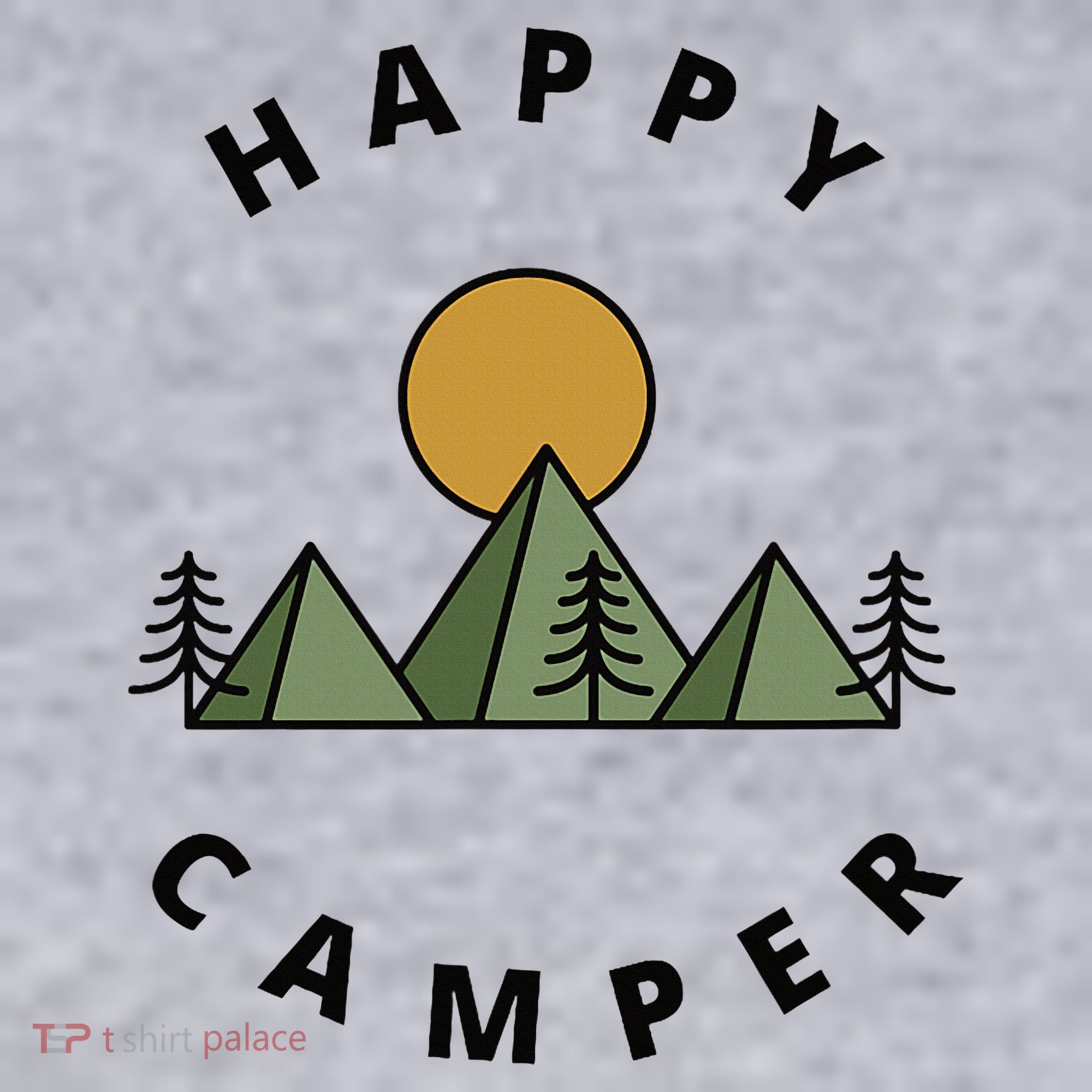 Happy Camper Camping Camp Forest Mountains Minimalist Women's Sweatshirt