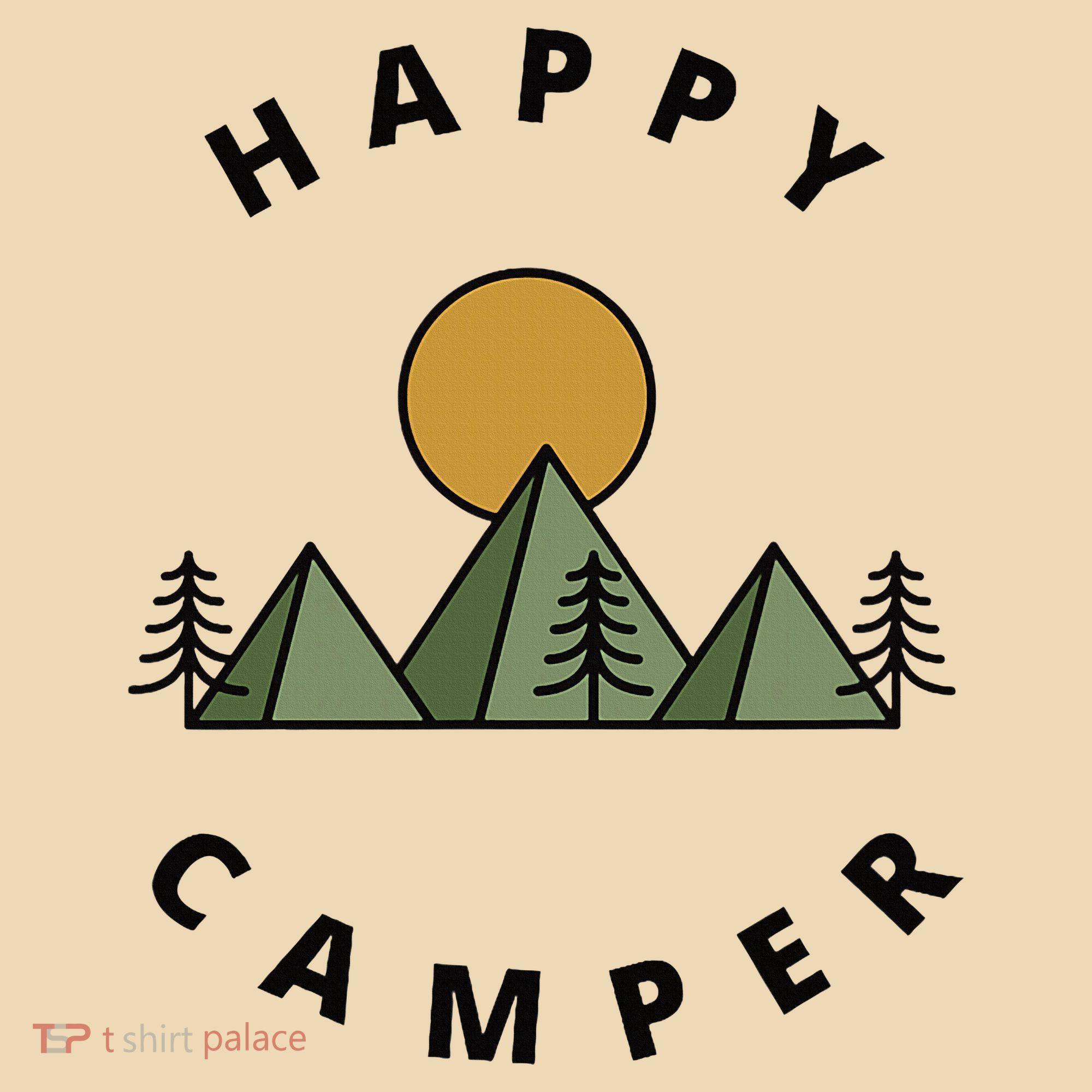 Happy Camper Camping Camp Forest Mountains Minimalist Tote Bag