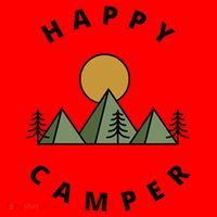 Happy Camper Camping Camp Forest Mountains Minimalist Santa Hat thumb 1