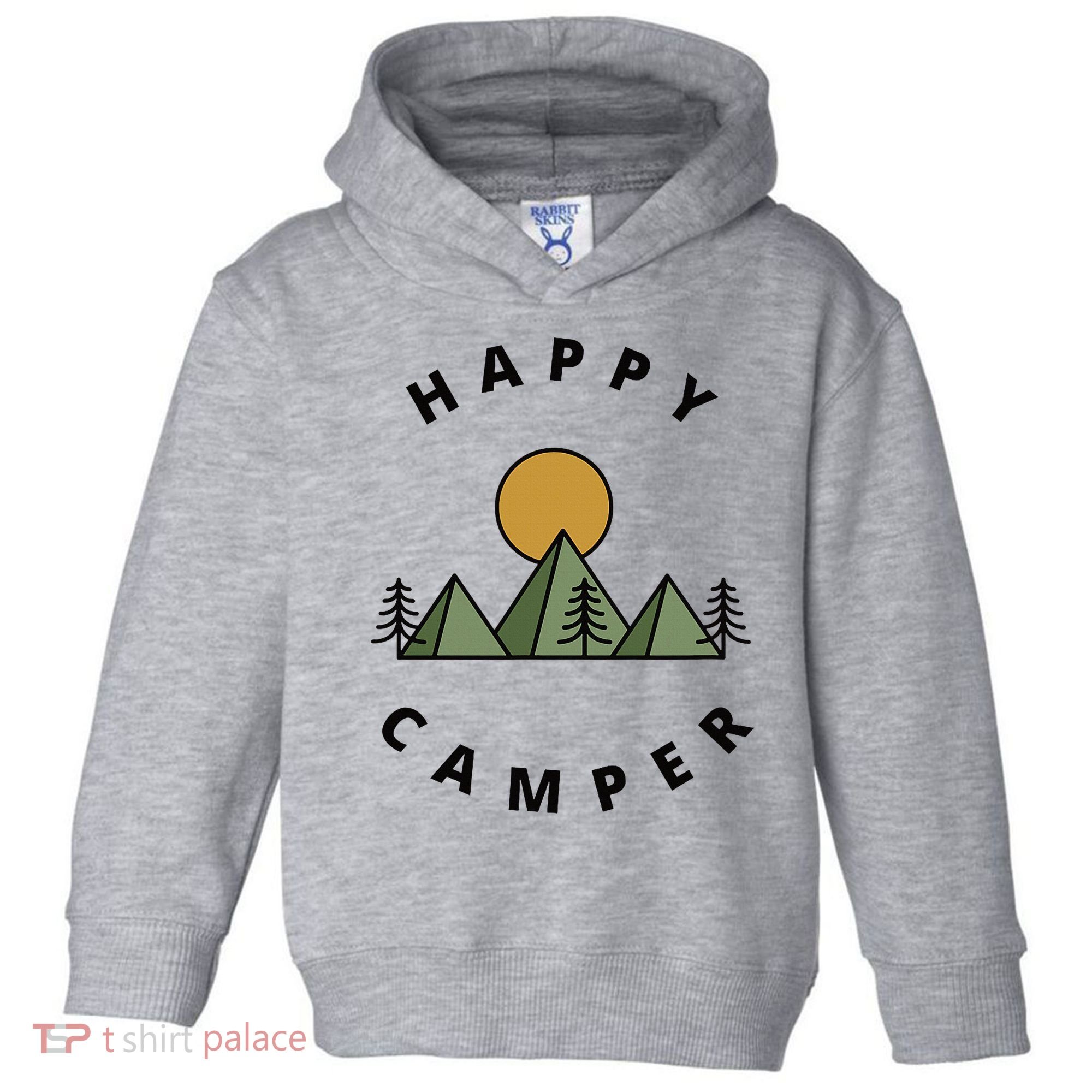 Happy Camper Camping Camp Forest Mountains Minimalist Toddler Hoodie