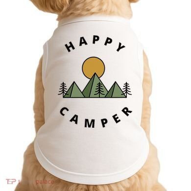 Happy Camper Camping Camp Forest Mountains Minimalist Doggie Tank