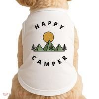 Happy Camper Camping Camp Forest Mountains Minimalist Doggie Tank thumb 0