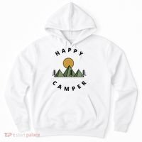 Happy Camper Camping Camp Forest Mountains Minimalist Hoodie thumb 0